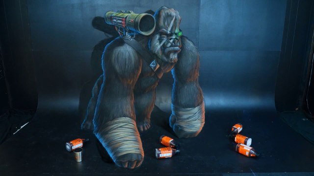 Epic Planet of The Apes Gorilla Warrior! - 3D Chalk Art - AWEMe Artists