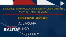 NCR, Laguna, at Cebu City, isasailalim sa Modified ECQ