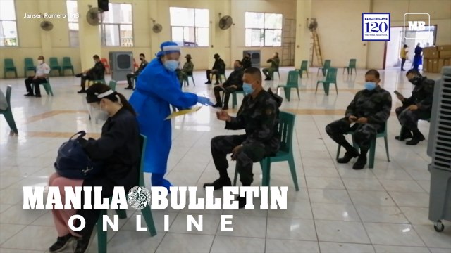 Health workers conduct swab testing to the frontliners at City of San Juan