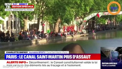 Déconfinement : Les images affligeantes des Parisiens regroupés en nombre sur les berges du canal Saint-Martin !