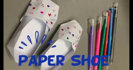 Paper shoe- origami shoe/DIY paper origami shoe/How to make origami paper shoe/Cute paper shoe