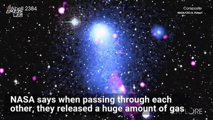 Black Hole Seen Bending Strange Bridge Between Two Galaxy Clusters