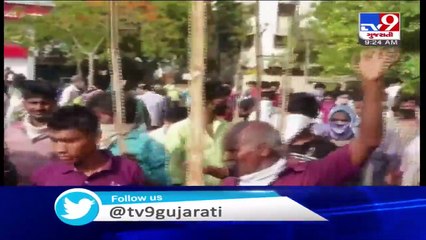 Lockdown_ Migrant workers hold rally in Surat with a demand to send them back to their native places