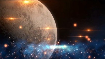 [NO COPYRIGHT ANIMATION]  Outer Space and the Planet Earth with Stars and Sound Effect