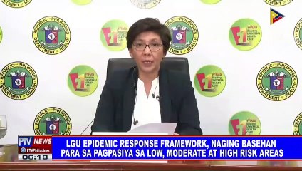 LGU epidemic response framework, naging basehan para sa pagpasiya sa low,moderate at high risk areas