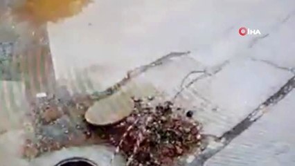 Uçurtma uçuran çocuk üstü açık bırakılan kanala böyle düştü