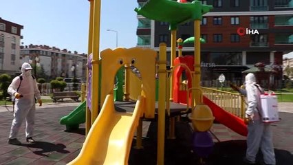 Sokağa çıkacak çocuklar için Atakum parklarında hijyen önlemi