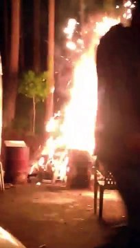 Cool people walk away explosions