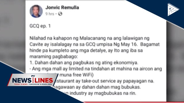 Cavite gearing up for shift to GCQ after May 15