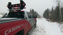 La neige provoque une sortie de route à Saint-Elzéar