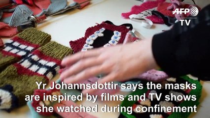 Icelandic designer makes 'scary' masks to encourage distancing