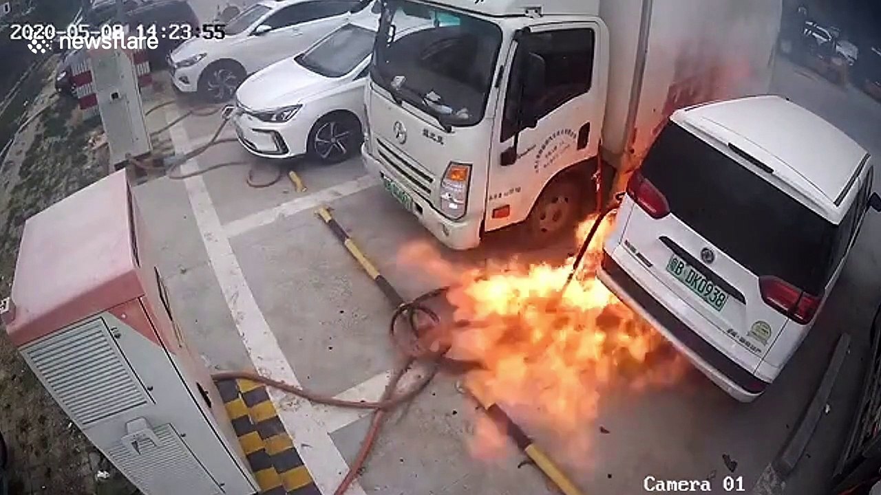 Four vehicles burnt after fire erupts from electric car charging at