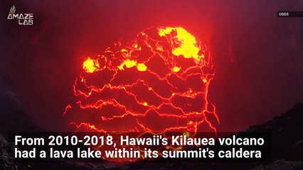 New Lake Inside Caldera of Hawaii's Kilauea Volcano Seen from Space