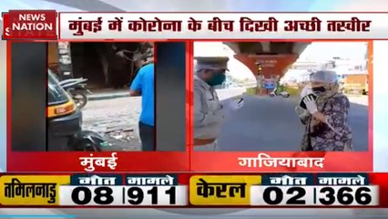 Women distribute masks to police in Ghaziabad