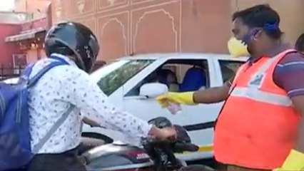 Jaipur: Vehicles, Hands Of Driver Being Sanitized At Entry Points