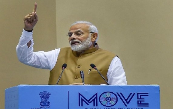 PM Narendra Modi interacts with Anganwadi workers