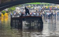 Delhi: Rains bring traffic to a standstill; DTC bus stuck under Minto Road Bridge