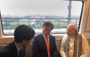 PM Modi, South Korean Prez Moon Jae-in take Metro ride to Noida