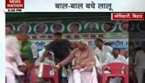 Narrow escape for Lalu as ceiling fan falls on him