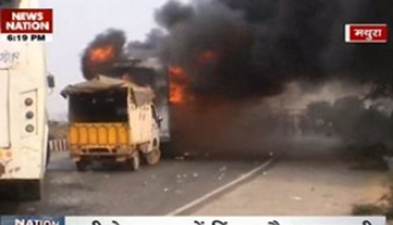 Mathura: farmers’ protest turn violent, buses torched