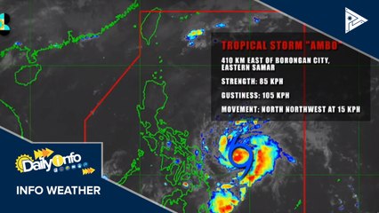 PTV INFO WEATHER: Bagyong Ambo, patuloy na lumalakas