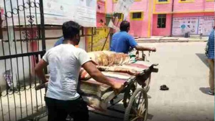 एंबुलेंस नहीं मिली तो ठेले पर लादकर मां को अस्पताल लाया बेटा, पर नहीं बच सकी जान