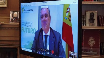 Video conferencia de los Reyes Felipe y Letizia con el Colegio de Farmacéuticos