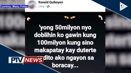 Lalaking nag-post ukol sa alok ng P100M vs Pres. #Duterte, arestado