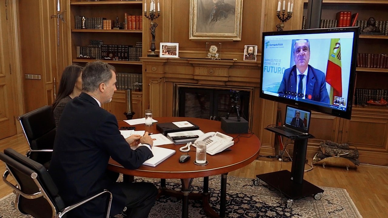 Los Reyes se reúnen con el Consejo General del Colegio de Farmacéuticos