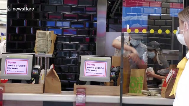 Queues as McDonald’s re-opens restaurants in London following lockdown easing