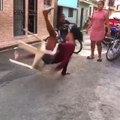 Guy B-Boys While Sitting on Chair