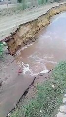 एमजीएम नहर में आया कटाव,खेत हुए जलमग्न