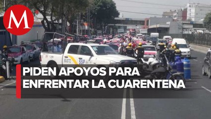 Taxistas de CdMx protestan en Calzada de Tlalpan