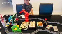 Aussie mother converts son's train set into a sushi conveyor belt restaurant