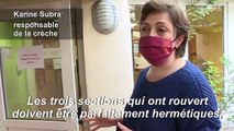 Réouverture des crèches: à Paris, des parents rassurés mais obligés de rester à la porte