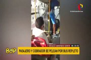Cobrador y pasajero se enfrentan a golpes en bus en pleno estado de emergencia