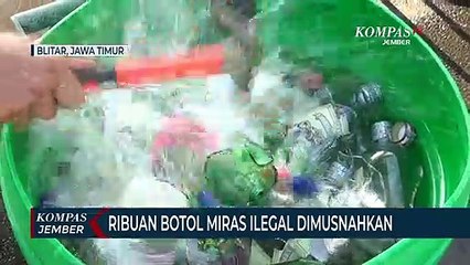 Ribuan Botol Miras Ilegal Dimusnahkan Polisi