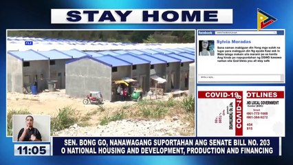 Sen. Bong Go, nanawagang suportahan ang  National Housing and Dev't, Production and Financing Bill