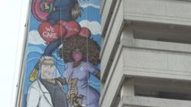 Mural de más de 40 metros para inspirar a trabajadores esenciales de Miami