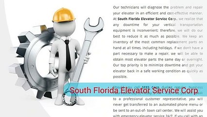 Elevator Companies in Pompano Beach - South Florida Elevator Service Corp. (305) 456-5686