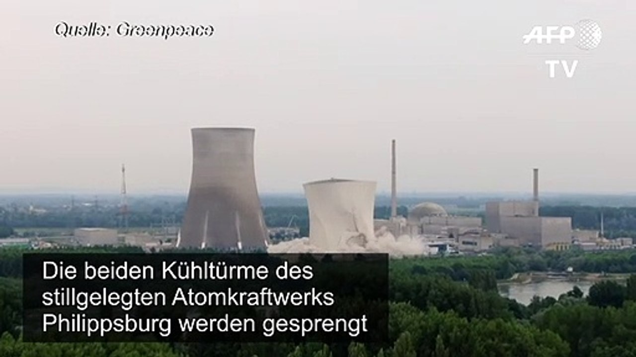 Kühltürme von Akw Philippsburg gesprengt