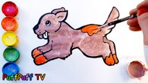 Glitter Cute Puppy dog coloring and drawing Learn Colors for Kids, Toddlers