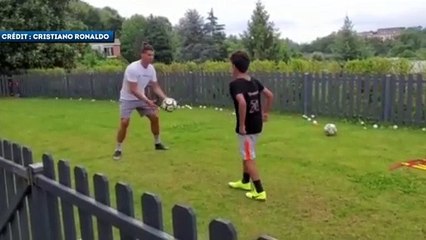 L'entraînement de Cristiano Ronaldo et de son fils
