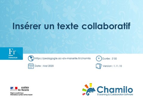 Chamilo - Insérer un texte collaboratif