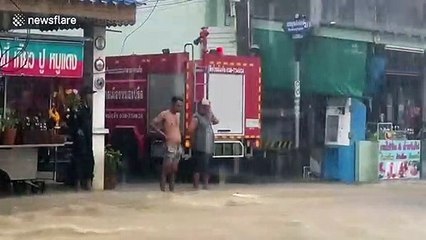 Tropical storms cause flash floods in Pattaya, Thailand
