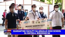 Quarantine facility sa Araullo High School sa Maynila, binuksan na