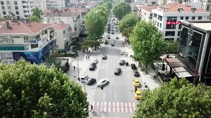 İSTANBUL BAĞDAT CADDESİ'NDEKİ YOĞUNLUK HAVADAN GÖRÜNTÜLENDİ