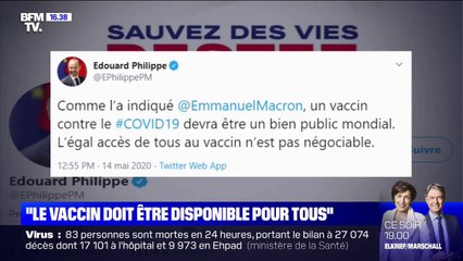 Sanofi: pour Edouard Philippe, "un vaccin contre le Covid-19 devra être un bien public mondial"