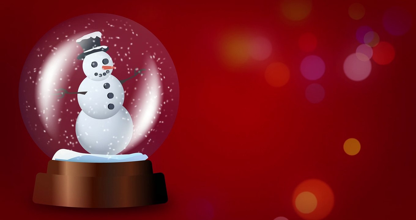 4K_SnowGlobe_Red_loop_Videvo