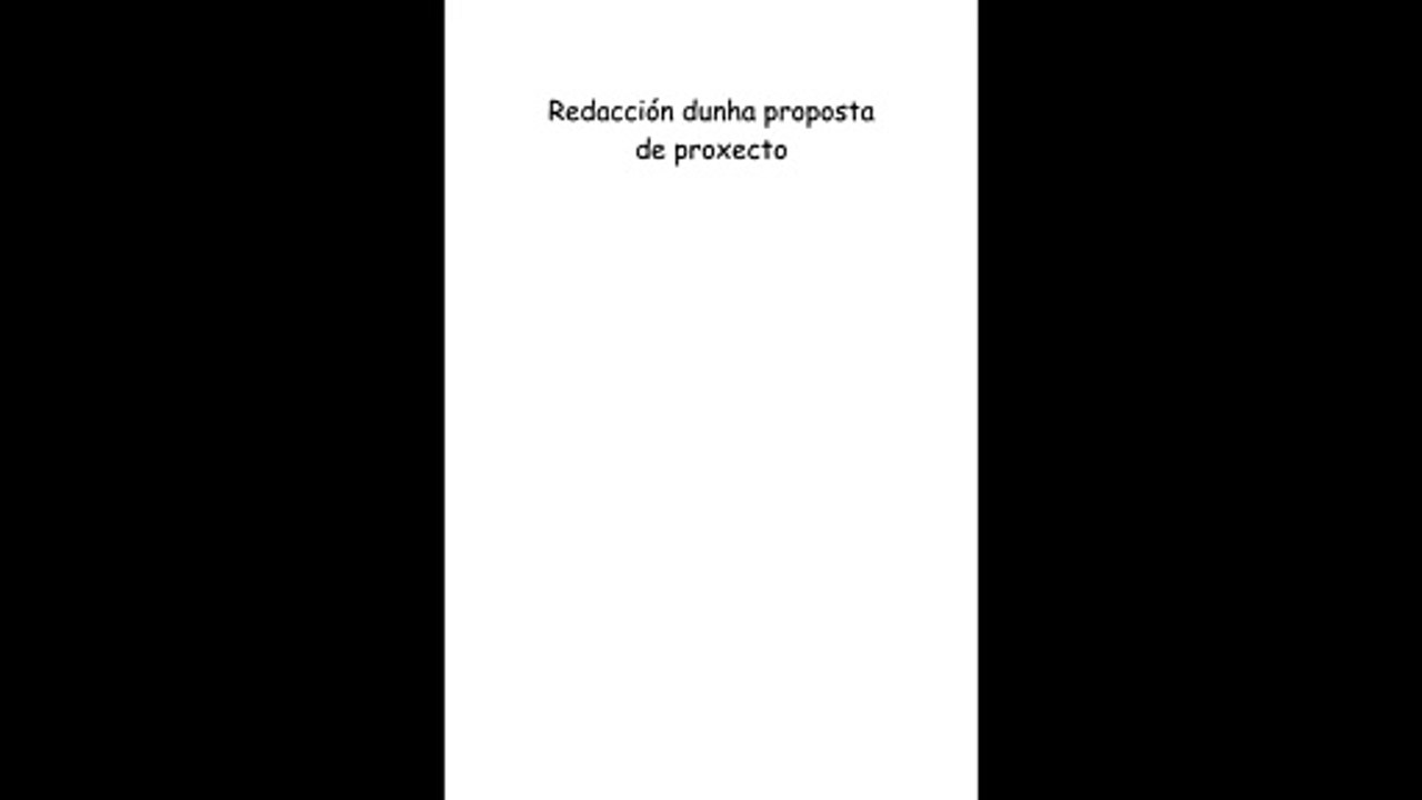 Redacción dunha proposta de proxecto